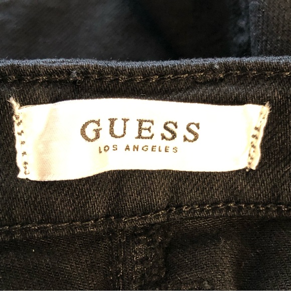 Guess Black High Rise Denim Jeans Jeans Stretchy 5 Pocket Shorts Size 29 - Picture 5 of 6